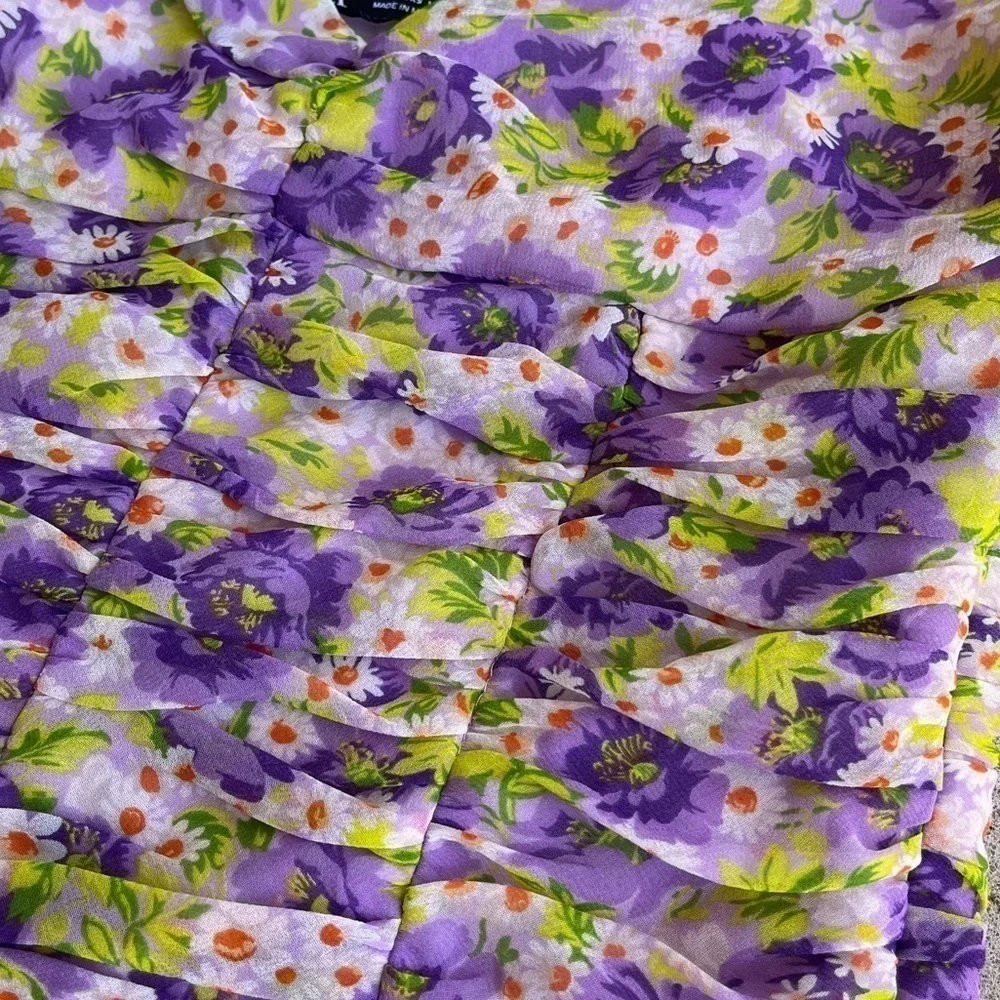ZARA| DRAPED FLORAL PRINT TOP - Picture 5 of 9
